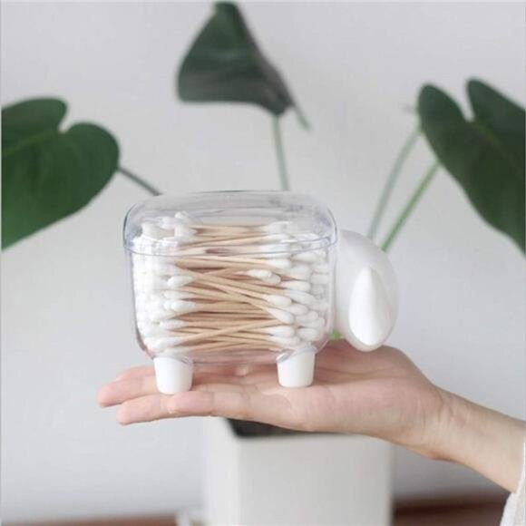 2 Pack Cotton Ball Holder Dispenser,Acrylic Qtip Containers Storage Organizer - Picture 4 of 8